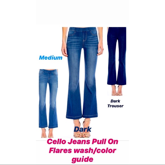 Cello Jeans Pull On Flare Petite 30” Medium wash - Picture 11 of 13